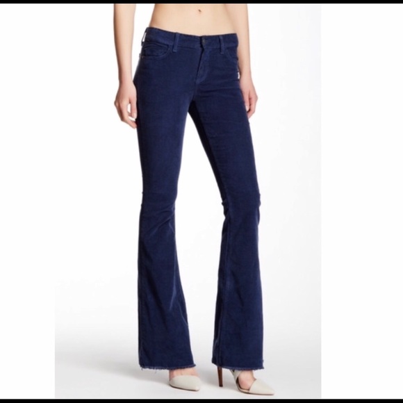blue corduroy flare pants